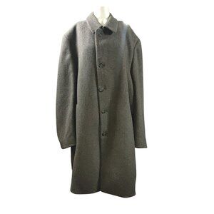 Lauren Ralph Lauren Brown Wool Blend Overcoat With Button Front Lined Interior